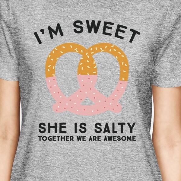 Shop Sweet And Salty Grey Cute Best Friend Matching T Shirts For