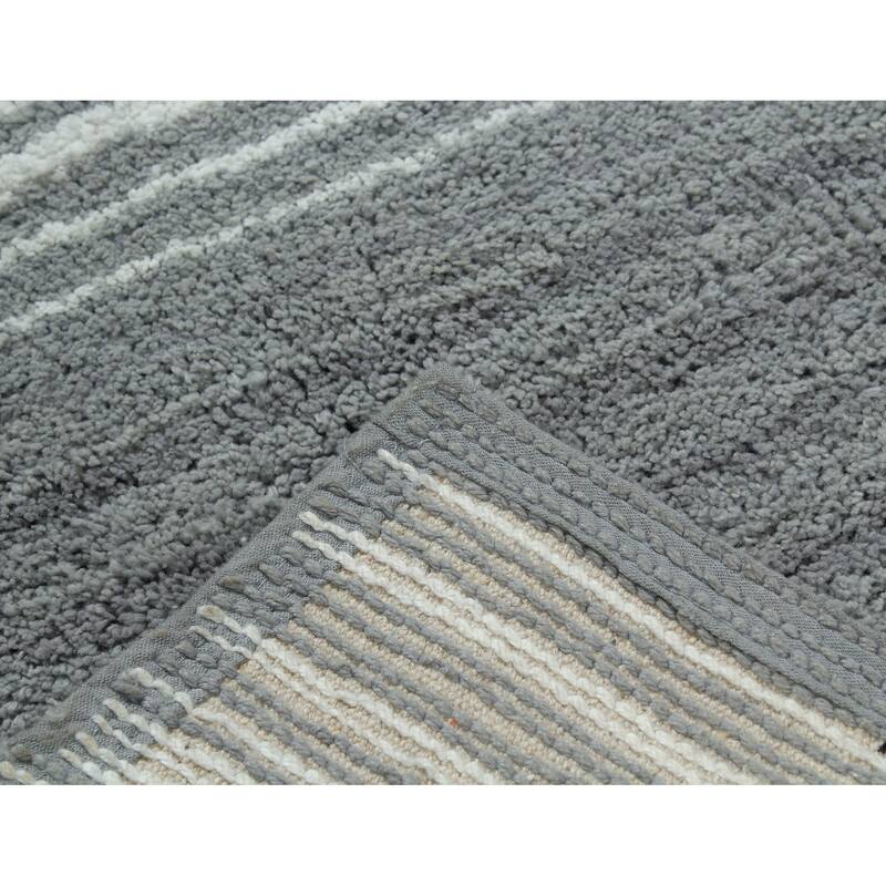 Gradiation Rug Collection 100% Cotton Non-Slip Bathroom Rug Set, Machine Washable Bath Rug, 5 Piece Bath Mat Set with Contour