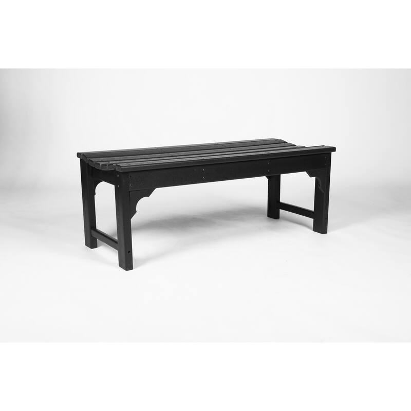Backless Hdpe Adirondack Bench With Wood Texture (Excluding the table)