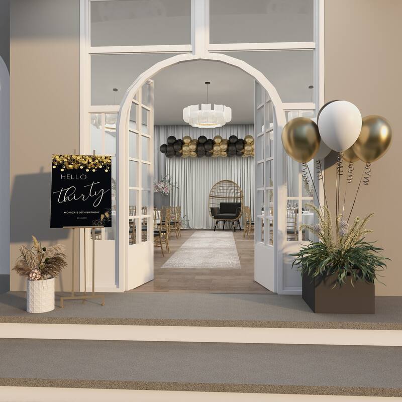 Gold Metal Adjustable 3 Tier Geometric Display Easel with Chain Support