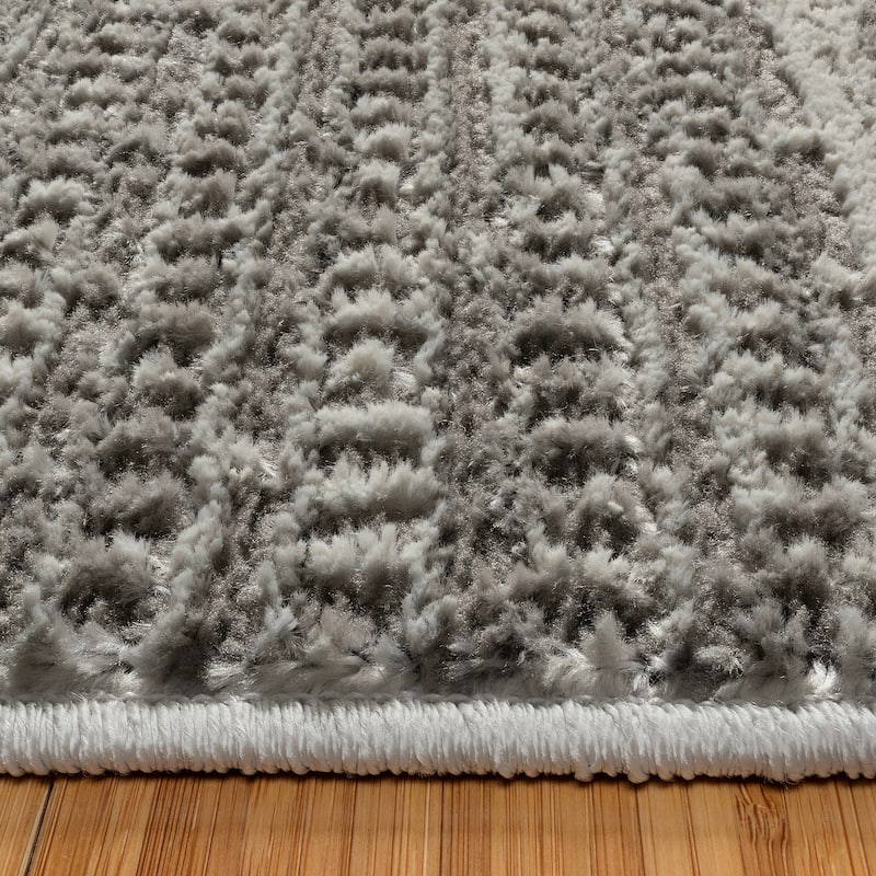 Gertmenian Missha Polyester Modern Tonal Ombre Solid High-Low Indoor Area Rug