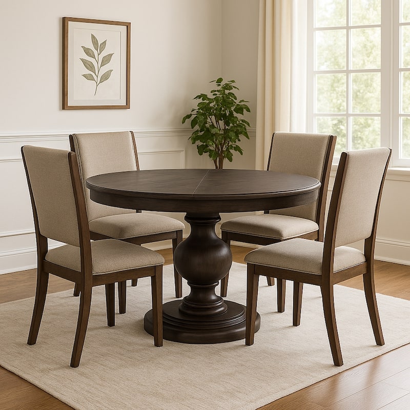 Maven Lane Zola Wooden Dining Table in Brown Finish - N/A - Antiqued Brown