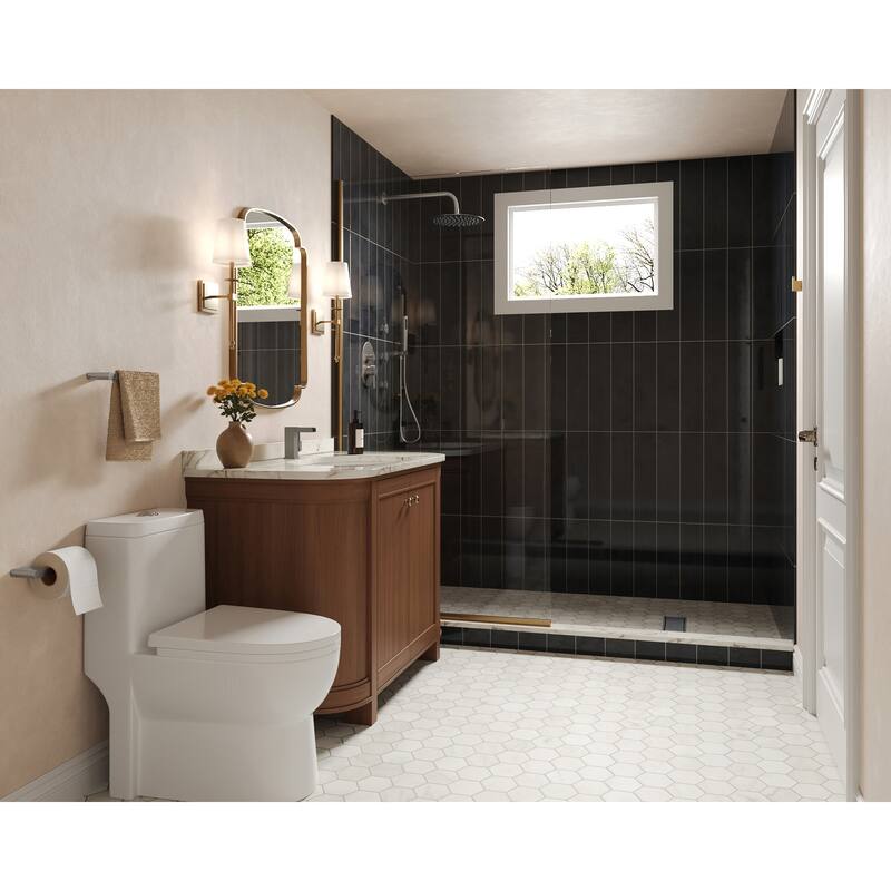 GRANDJOY LED Waterfall Bathroom Sink Faucet with Drain Assembly, Single Handle Vanity Fixture