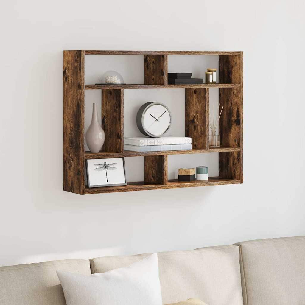 vidaXL Wall Shelf Hanging Floating Storage Rack Living Room Engineered Wood - 6.3 x 29.5 x 21.7 in