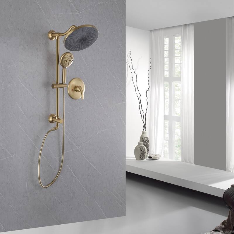 Pressure Balanced Rainfall Shower System with 5 Function Handheld Shower