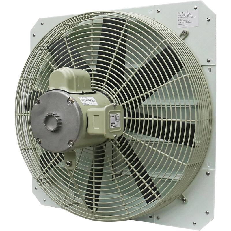iLiving 18/20/24-Inch Corrosion Resistance Shutter Exhaust Fan, Single Speed - Pale yellow