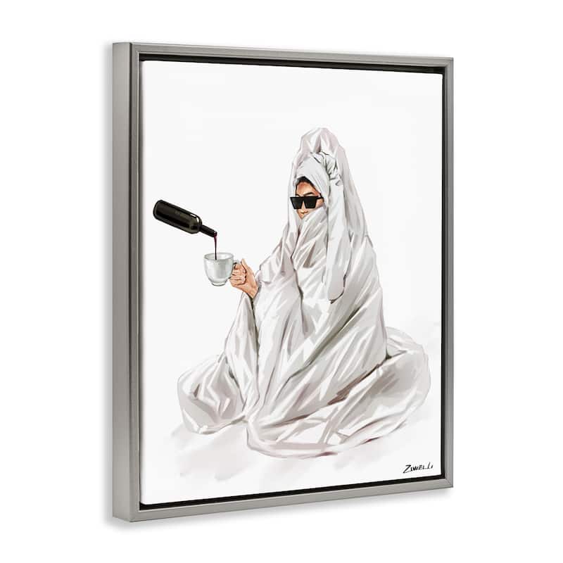 Stupell Glam Comfort Pouring Wine Framed Floater Canvas Wall Art Design By Ziwei Li