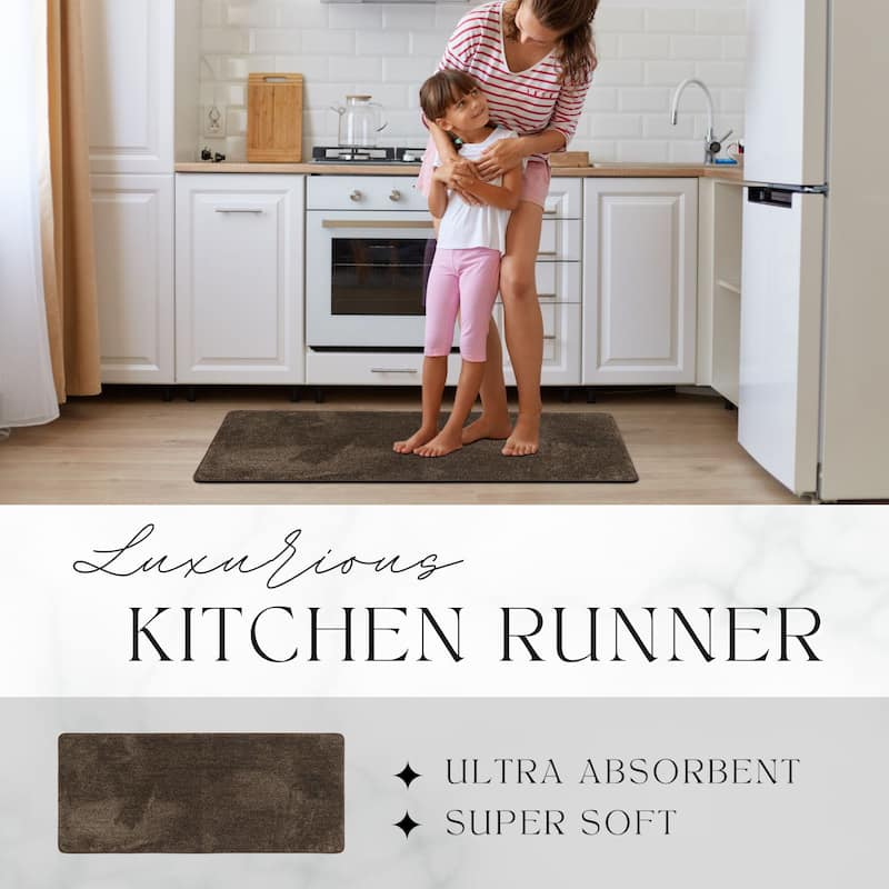 Luxurious Speckled Kitchen Runner Rug - 20x48 Inches, Super Absorbent & Soft - 48"L x 20"W x 2/8"H