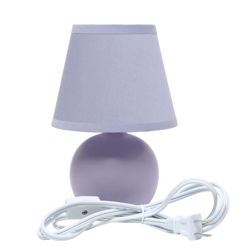 8.66" Petite Orb Lamp Two Pack Set w Matching Fabric Shade