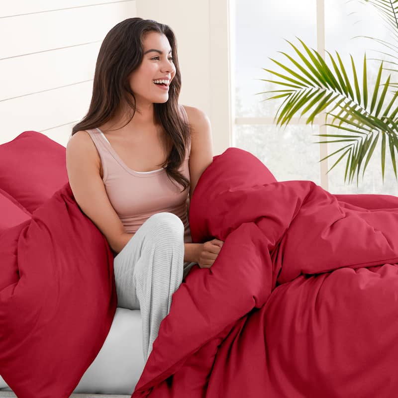 Bare Home Cotton Flannel Duvet Cover and Sham Set