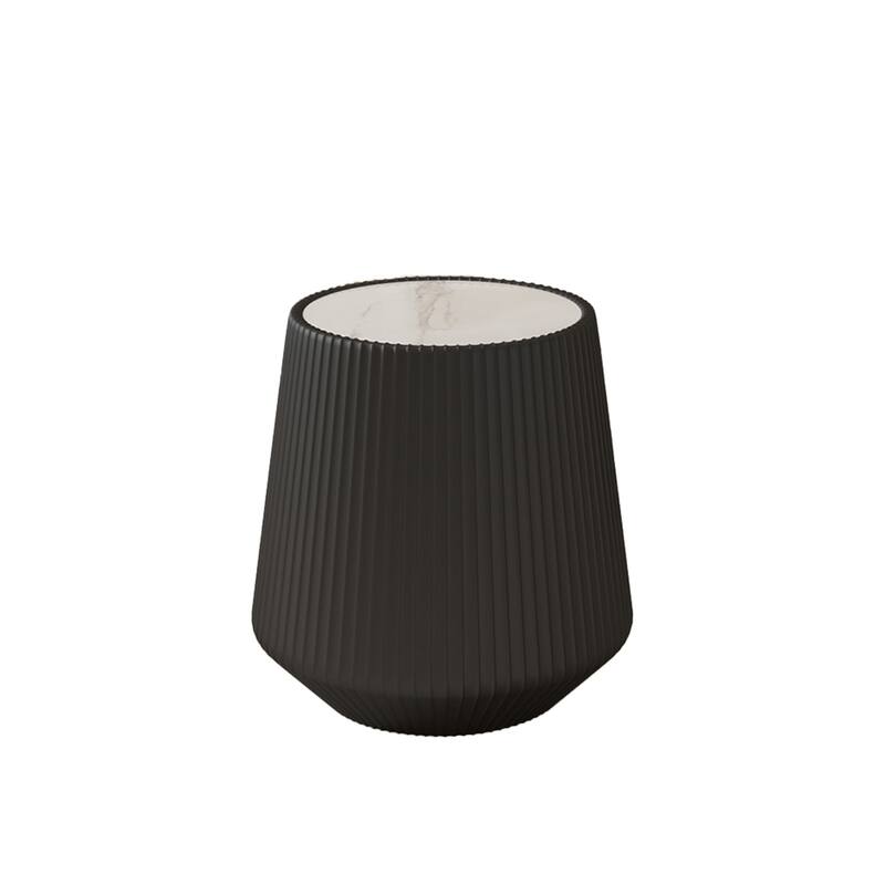 Unique Grey Pattern Light Sintered Stone Cup-Shape Leather Sofa Table