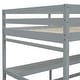 preview thumbnail 9 of 16, Full Size Kids Bed Loft Bed with Desk and Ladders Guardrails, Grey