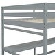 preview thumbnail 9 of 16, Full Size Loft Bed Kids Bed with Built-in Desk Ladder Platform and Ladders Guardrails, Grey