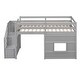 preview thumbnail 5 of 7, Twin Size Loft Bed Frame with Storage Staircase, Grey