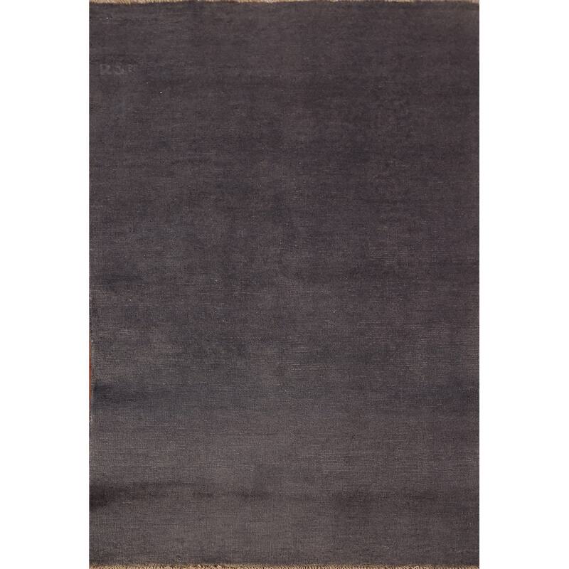 Gray Modern Gabbeh Oriental Foyer Rug Handmade Wool Carpet - 3'2" x 4'10"