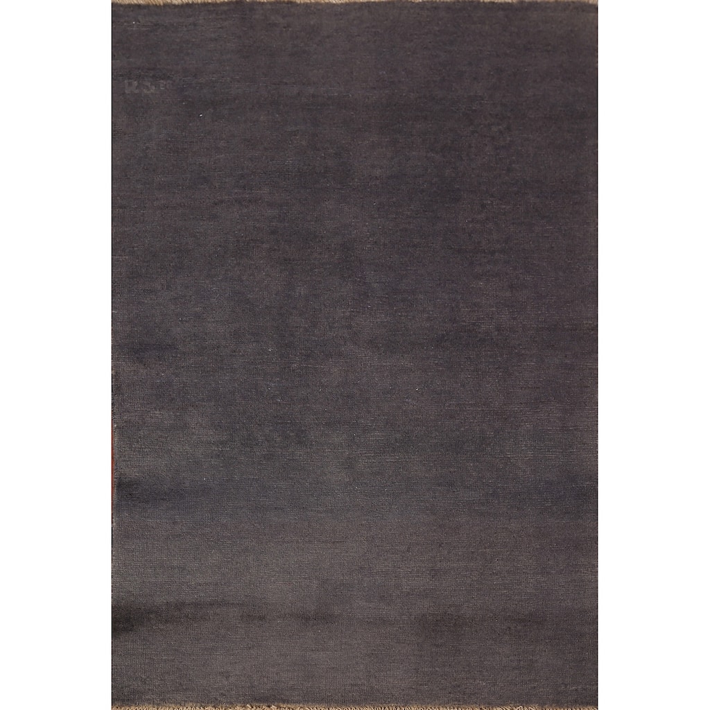Gray Modern Gabbeh Oriental Foyer Rug Handmade Wool Carpet - 3'2" x 4'10"