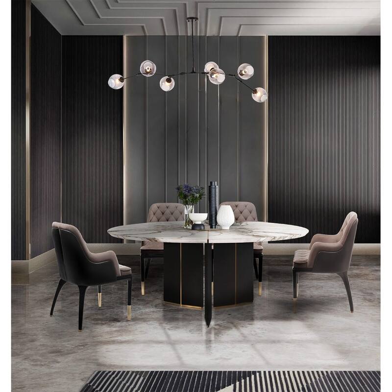 7 Black Metal Chandelier With Smoke Glass Shades