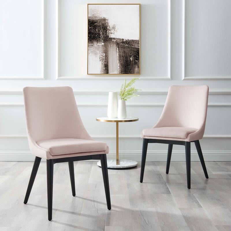 Viscount Accent Performance Velvet Dining Chairs - Set of 2 - Pink