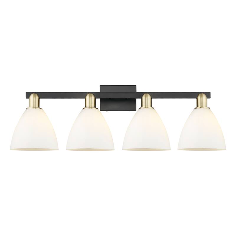 Innovations Lighting Endless Possibilities Arcadia - Bristol - 4 Light 35" Bath Vanity Light - Black Antique Brass/Matte White