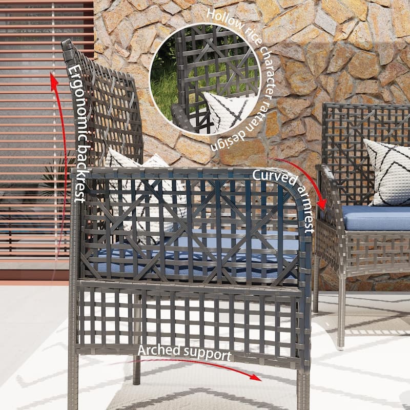 4 Pieces Outdoor Patio Furniture Set