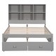 preview thumbnail 6 of 28, Full Size Platform Bed with Storage Headboard, Charging Station, 2-Drawers, Solid Pine Wood Bed Frame, Easy Assembly, Grey