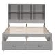 preview thumbnail 6 of 22, Full Size Solid Pine Platform Kids Bed Frame with Storage Headboard, Charging Station, and 2-Drawers, Easy to Assemble, Grey