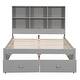 preview thumbnail 19 of 20, Wooden Full Size Bed Platform Bed with Storage Bookcase Headboard, 2 Storage Drawers & Charging Station for Kids Boys Girls