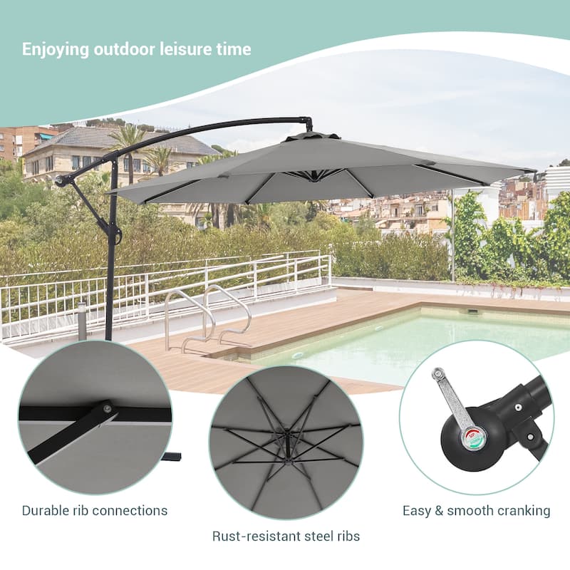 BONOSUKI 10ft Patio Umbrella,Hanging Market Umbrellas w/Tilt Adjustment