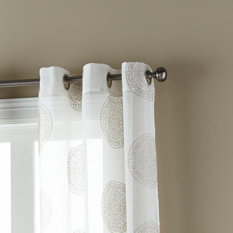 Nanshing Naomi Medallion Grommet-Top Curtain Panel Pair - 37" x 84"