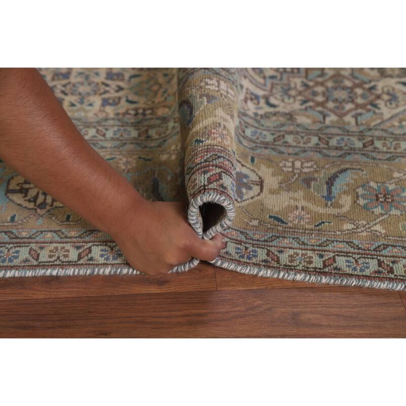 Geometric Tabriz Persian Vintage Area Rug Handmade Wool Carpet - 6'3" x 9'7"