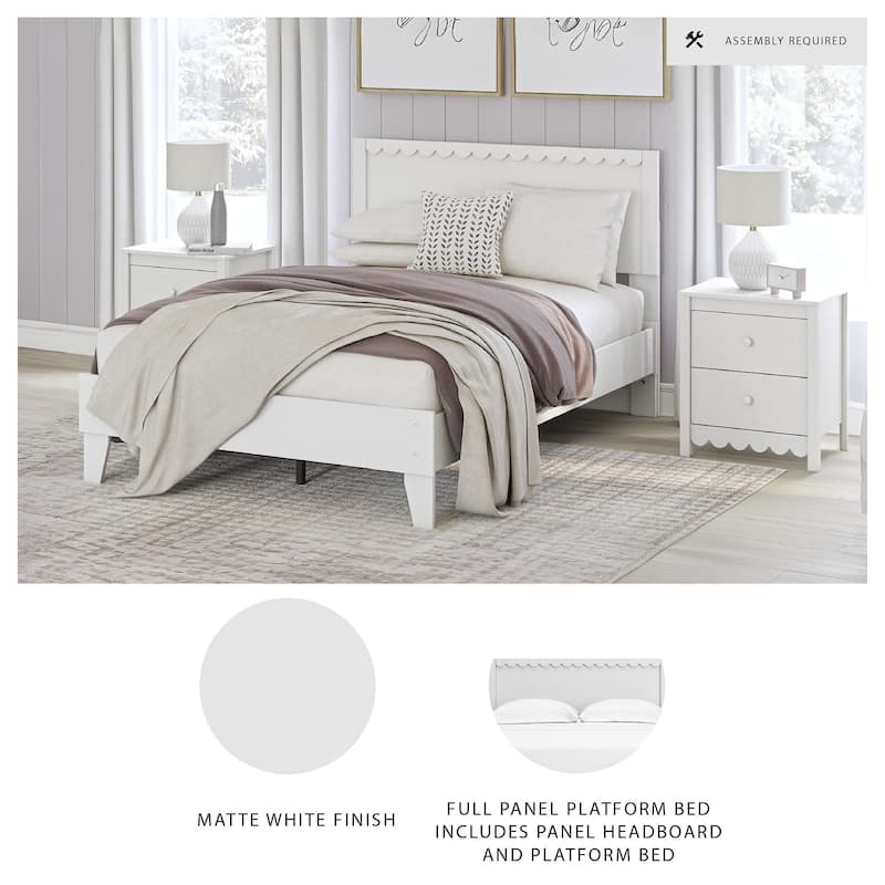 Signature Design by Ashley Hallityn White Panel Platform Bed