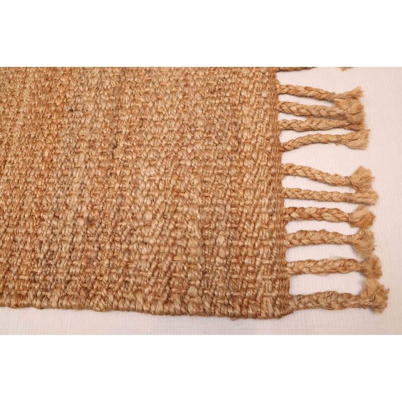 ECARPETGALLERY Braided Weave Palas Denizli Tan Jute Rug - 5'6 x 7'6