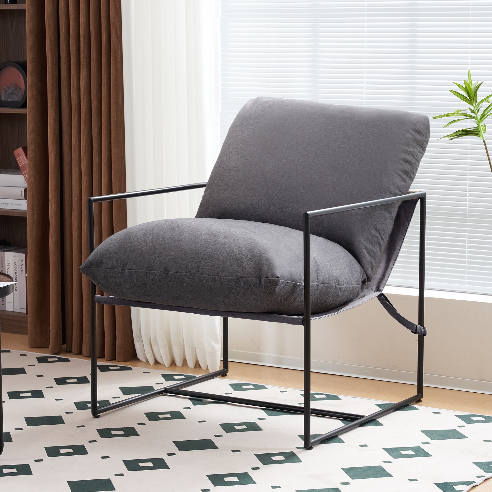 Black metal frame armchair deals