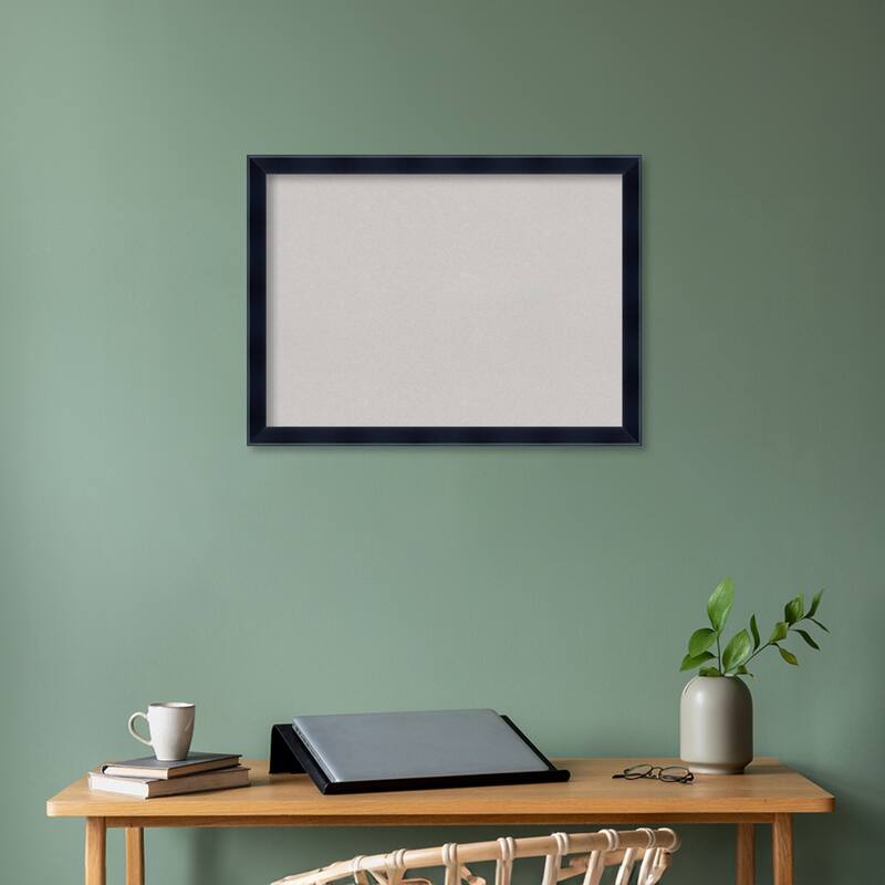 Madison Black Wood Framed Grey Corkboard Bulletin Board