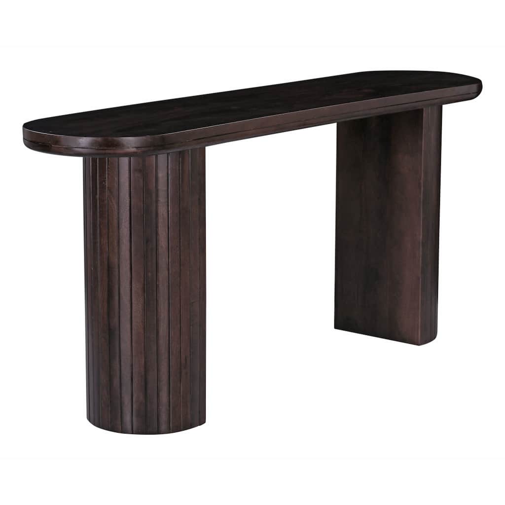 Geneva 51 in. Brown Wood Oval Console Table