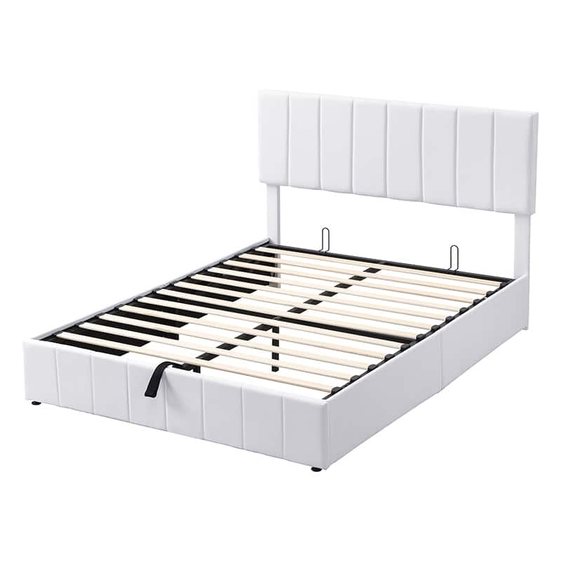 Merax Upholstered Platform Bed with a Hydraulic Storage System
