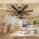 preview thumbnail 9 of 9, Timechee 65" Indoor 8-Blades Wood Ceiling Fan with Remote Control - 65 Inches