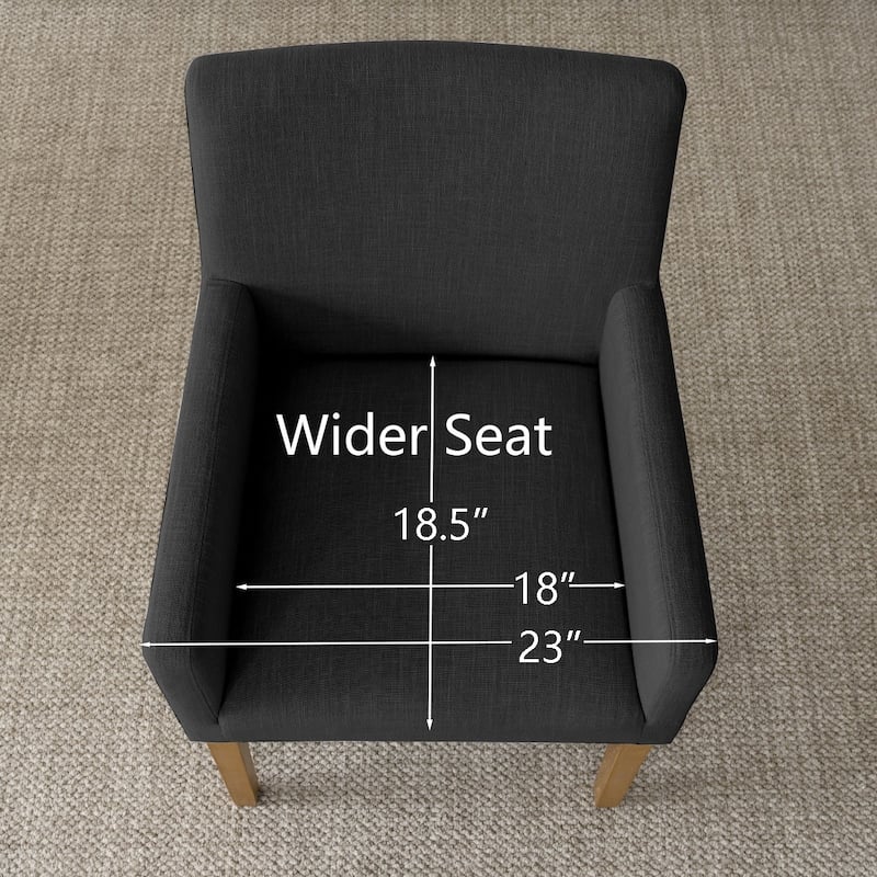 Linen Upholstered Armchair with Solid Wood Legs(Set of 4)