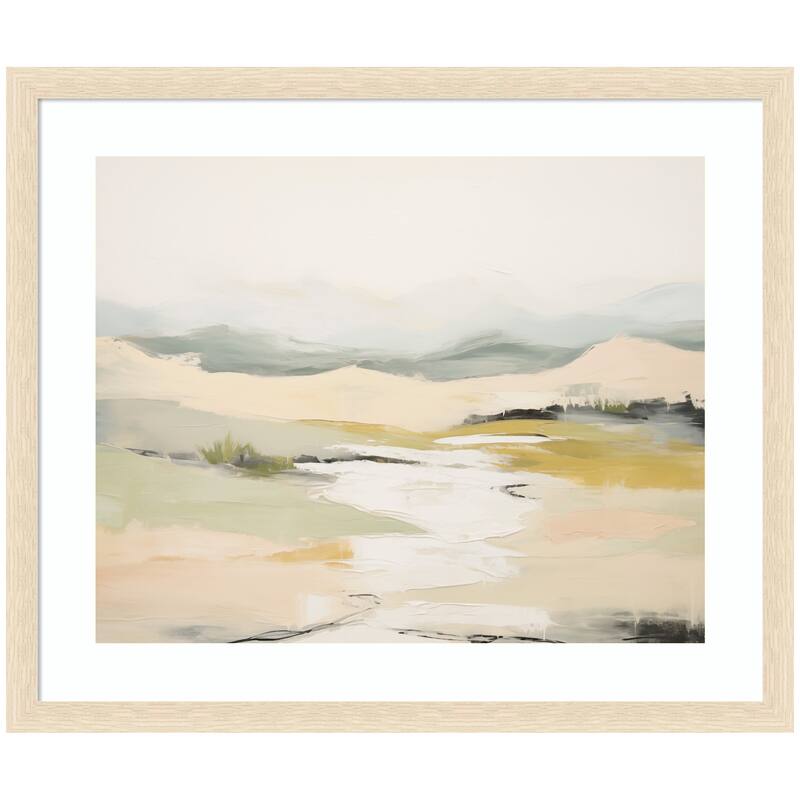Kate and Laurel Tranquil Landscape No. 1 by Amy Lighthall Framed Wall Art Print - 26 x 22 - Natural