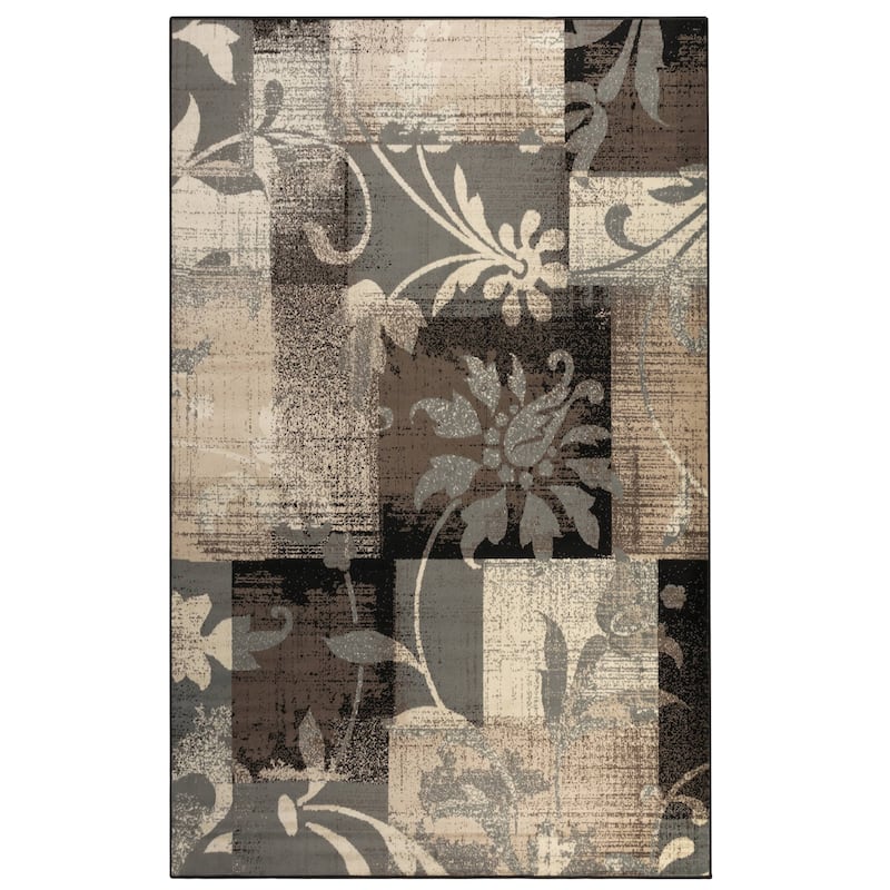Superior Pastiche Contemporary Floral Patchwork Indoor Runner or Area Rug - 8' x 10' - Beige