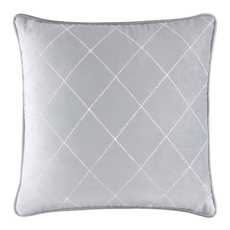 Sparkles Home Atlas Rhinestone Pillow - 16x16 - Pewter