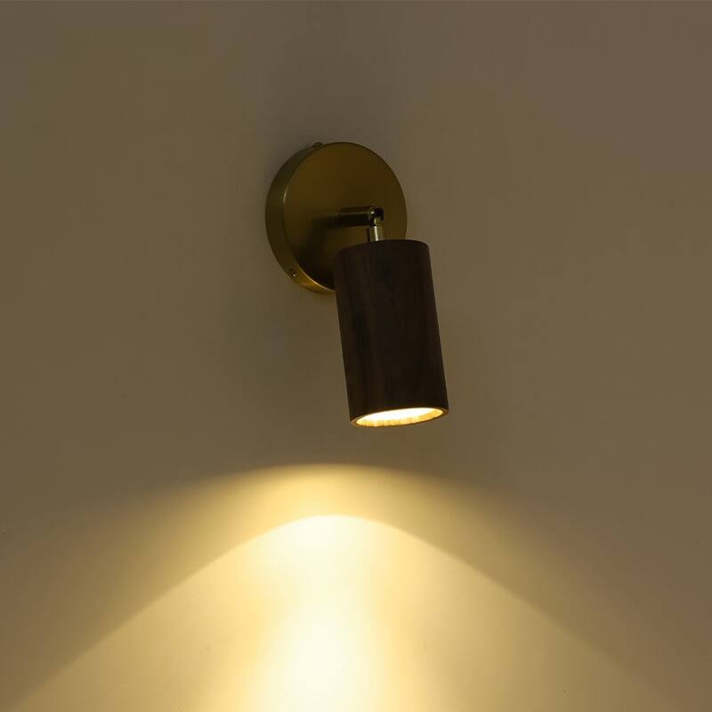 Rustic Wood Grain Single Ceiling Track Light Adjustable Spotlight