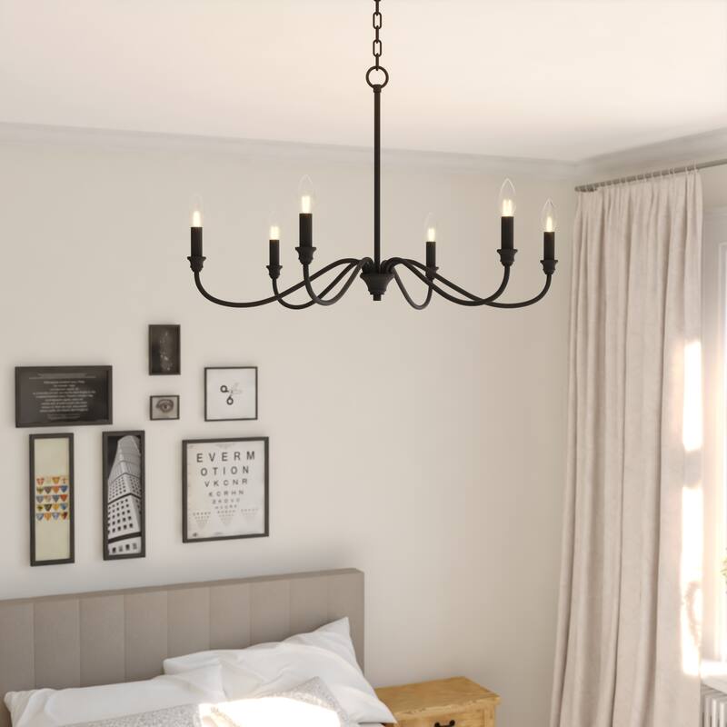Annabelle 6 Light Farmhouse Candelabra Chandelier
