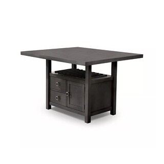 2 Drawers And 1 Door Wooden Counter Height Table in Gray
