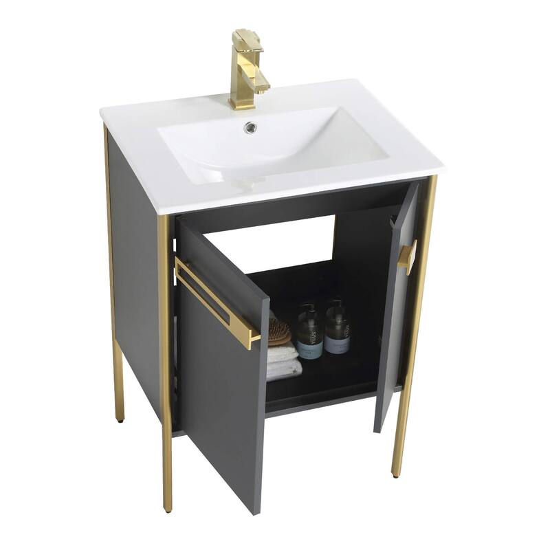 Fine Fixtures Oakville Bathroom Vanity with White Ceramic Sink
