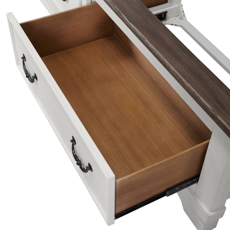 Furniture of America Eryndor Modern Farmhouse 3-Piece White Solid Wood Platform Bedroom Set