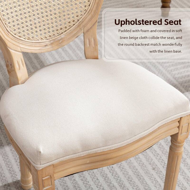 Upholstered French Style Nailhead Dining Chairs(Set of 4)
