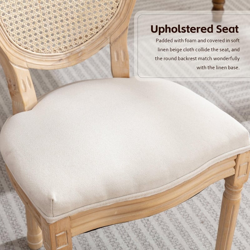 Upholstered French Style Nailhead Dining Chairs(Set of 6)