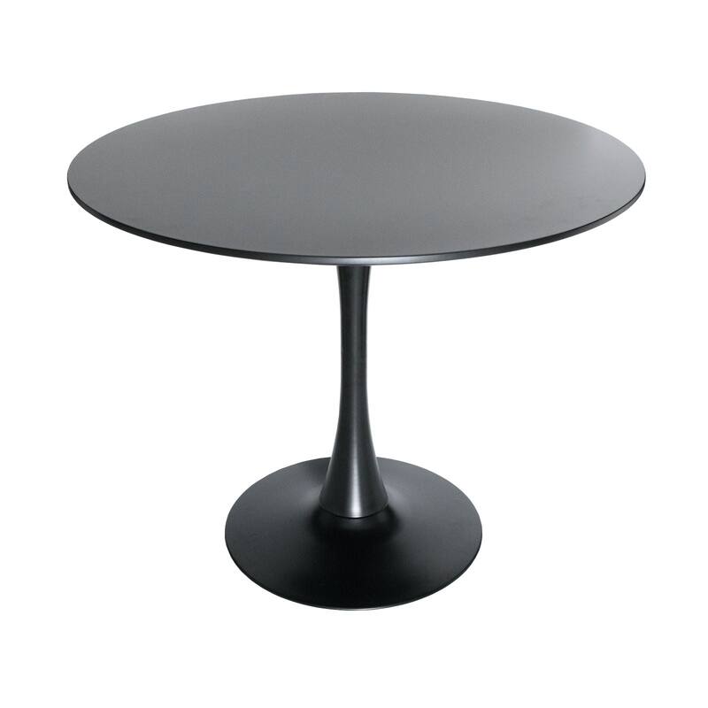 5-Piece Dining Set with 35" Round MDF Table and 4 ABS Plastic Side Chair with Gold Metal Legs