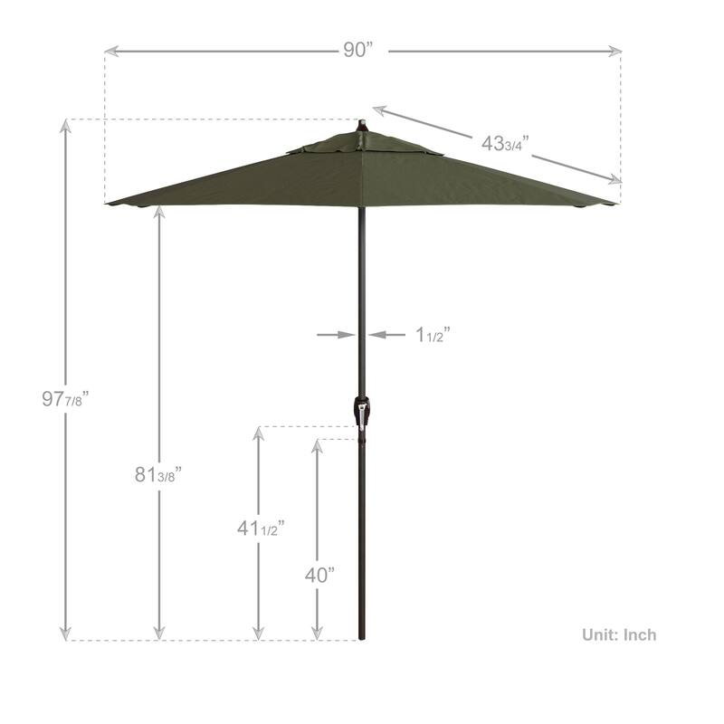 North Bend 7.5 Crank Lift Auto Tilt Patio Umbrella with Outdoor Rated Olefin Fabric by Havenside Home